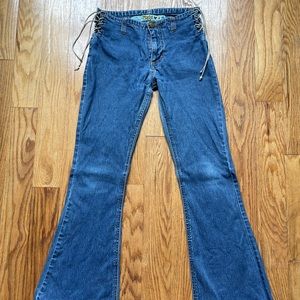 Vintage Mudd Lace-Up Flare Jeans